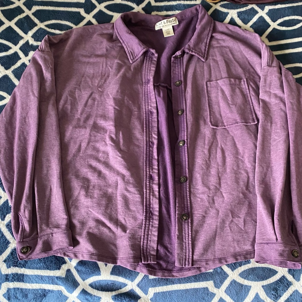 Purple Button-Up Shirt